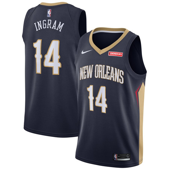 Men's New Orleans Pelicans #14 Brandon Ingram Navy NBA Stitched Jersey Men's New Orleans Pelicans #14 Brandon Ingram Navy NBA Stitched Jersey